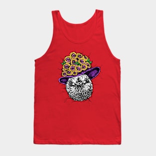 A Cute Little Hedgehog with a Cute Little Sun Hat Tank Top